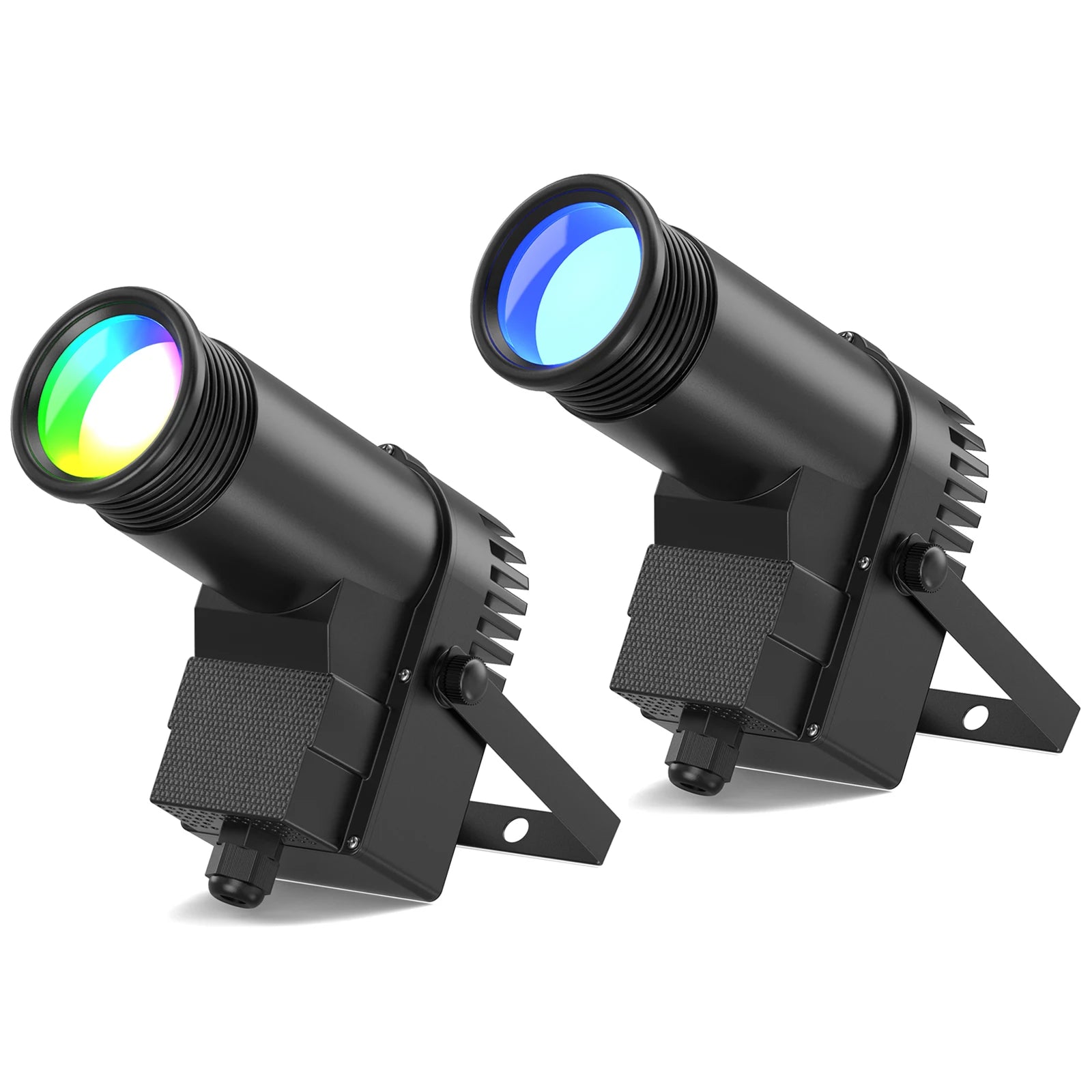 Datewink 2/4Pcs 30W RGBW LED Beam Pinspot Light Spot Lights DJ Disco Mirror Ball Stage Lighting Effect DMX For Party Wedding Bar