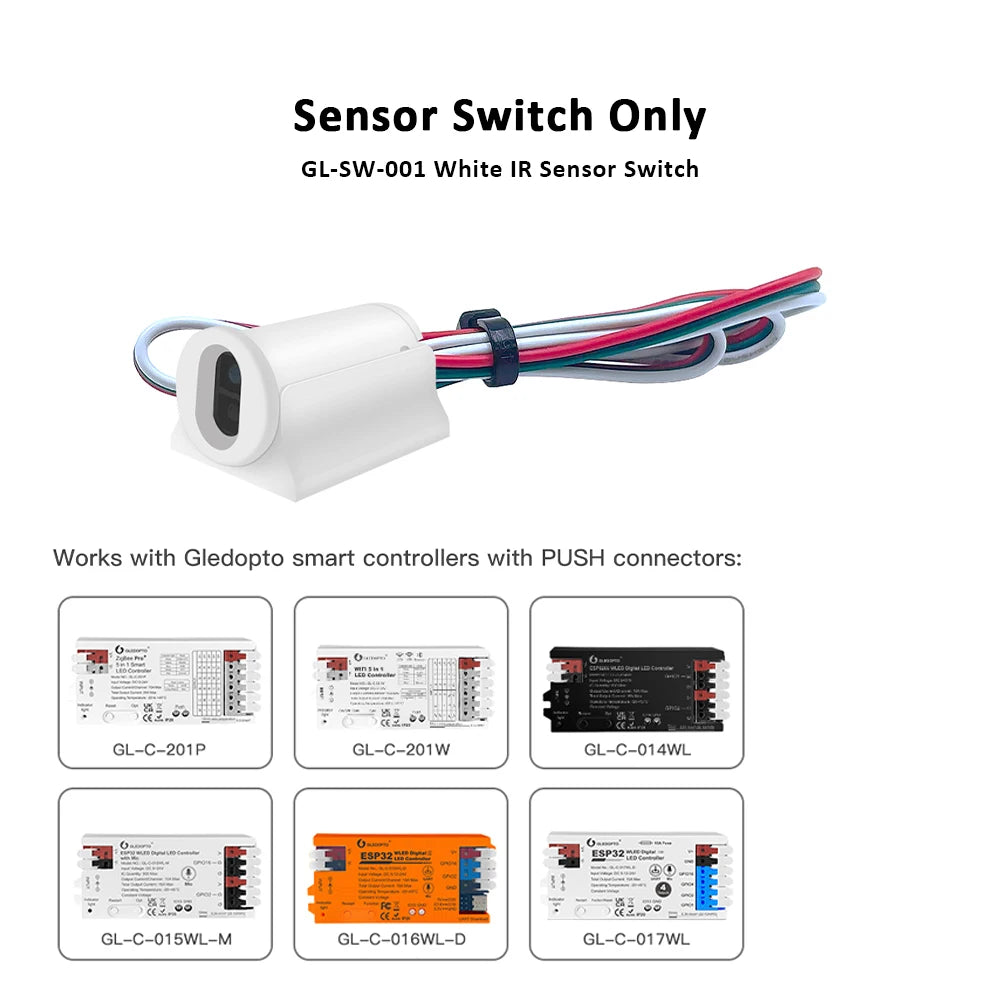 GLEDOPTO ZigBee 5 in 1 LED Controller 20A Max RGBCCT RGBW RGB CCT DIM Smart Life APP Alexa Voice Control with IR Sensor Switch