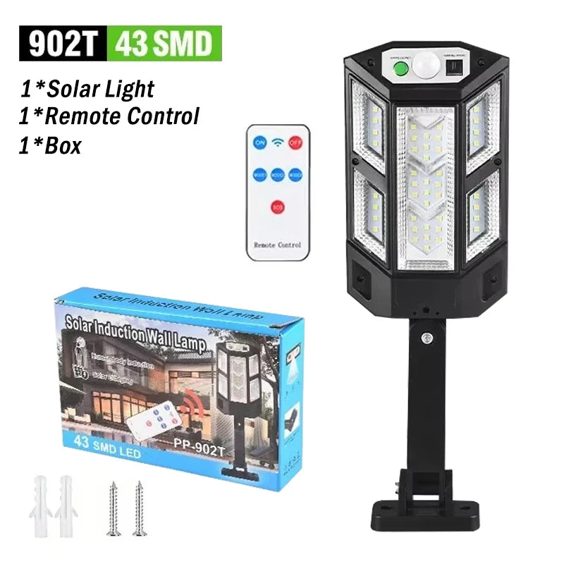 Solar Powered Wall Lights, Household Outdoor Waterproof LED Road Lights, Street Lamps, Human Body Sensing Lighting, Courtyard Li