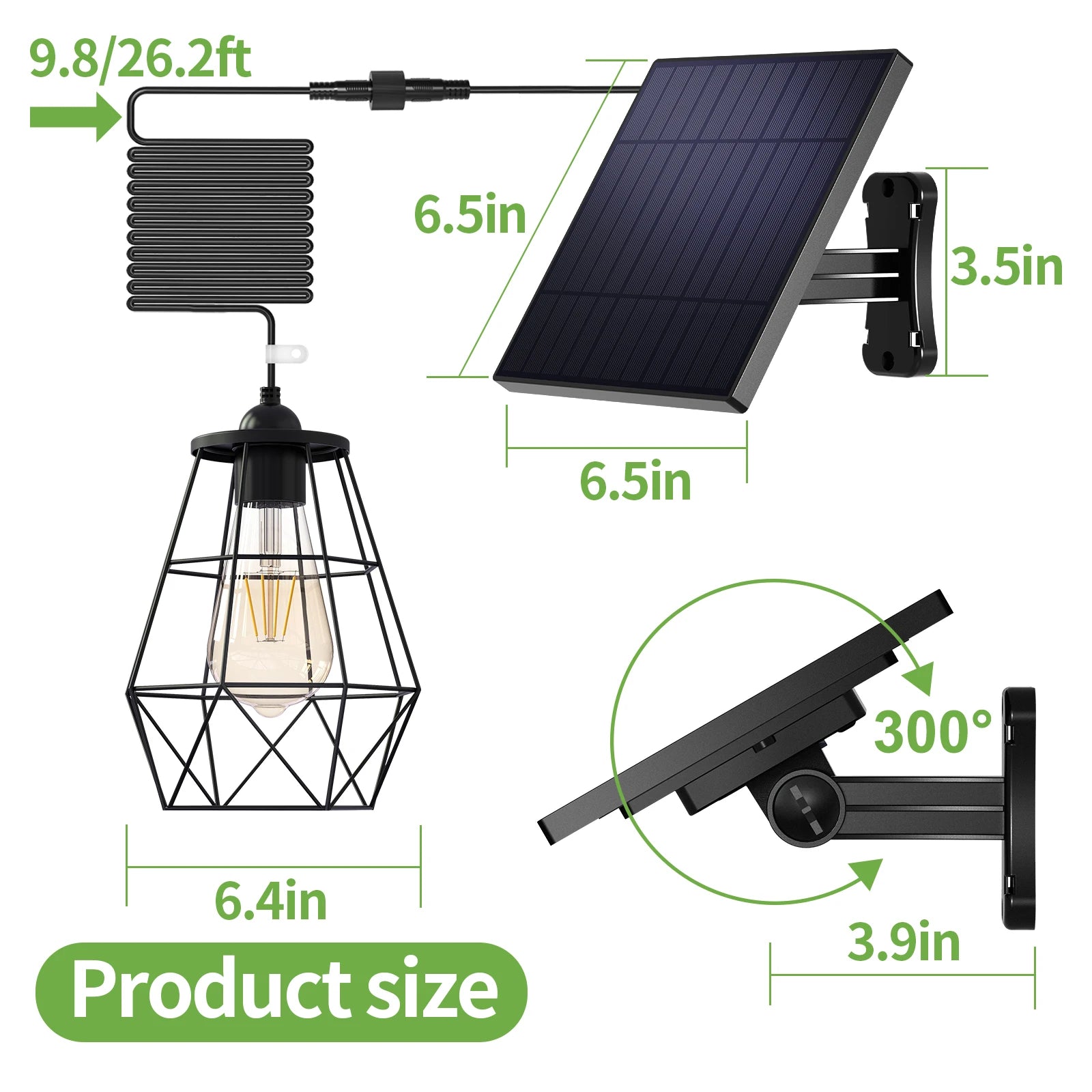 Intelamp Long Battery Life 4000mAh Solar Pendant Lights Indoor & Outdoor Hanging Shed Light For Garden Terrace Balcony Pavilion
