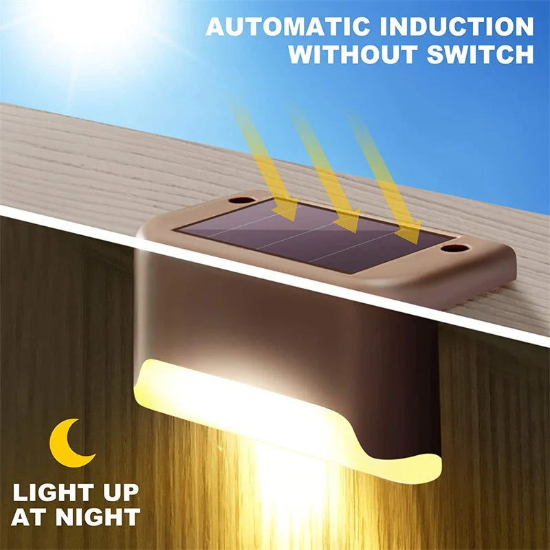 4-32 Pack Outdoor LED Solar Step Lamp Path Stair Garden Lights IP65 Waterproof Balcony Light Decoration for Patio Fence Light