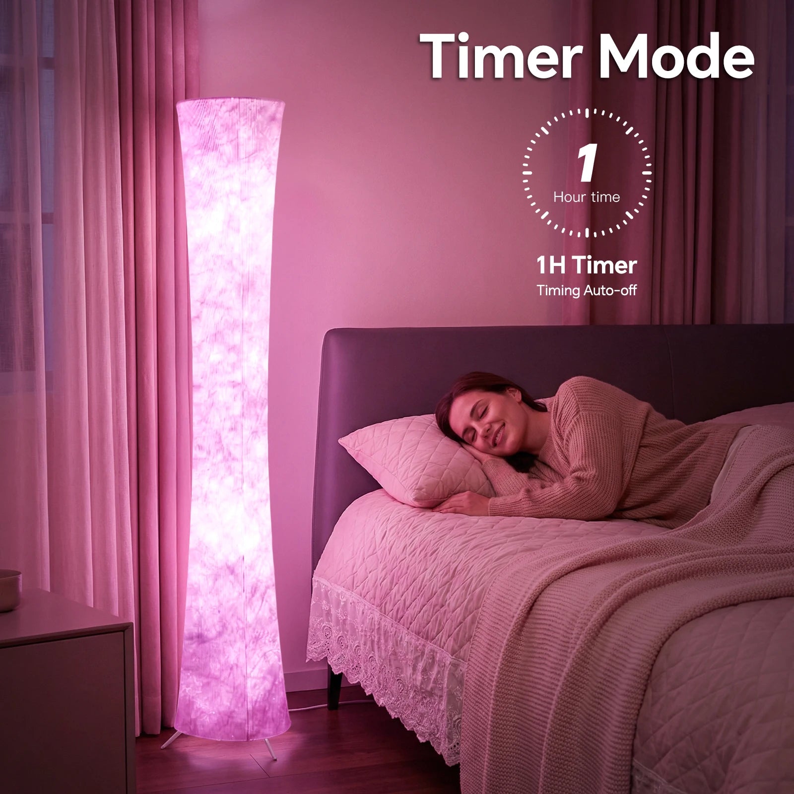 1pc Round Smart Floor Lamp, Modern RGB Corner Lamp with Tyvek Fabric, Music Sync, Remote Control, LED Floor Lamp for Living Room, Bedroom & Office Decor, Holiday Birthday Gift, Christmas Decoration