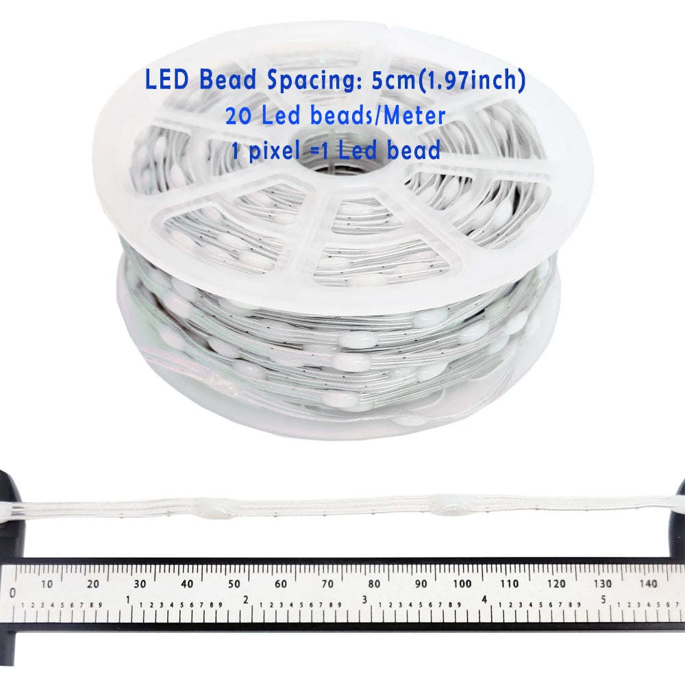 5V WS2812 WS2811 Programmable LED Strip  RGBIC Dream Color Individually Addressable Fairy Lights, 3-Wire Cable, Pixel  Lighting