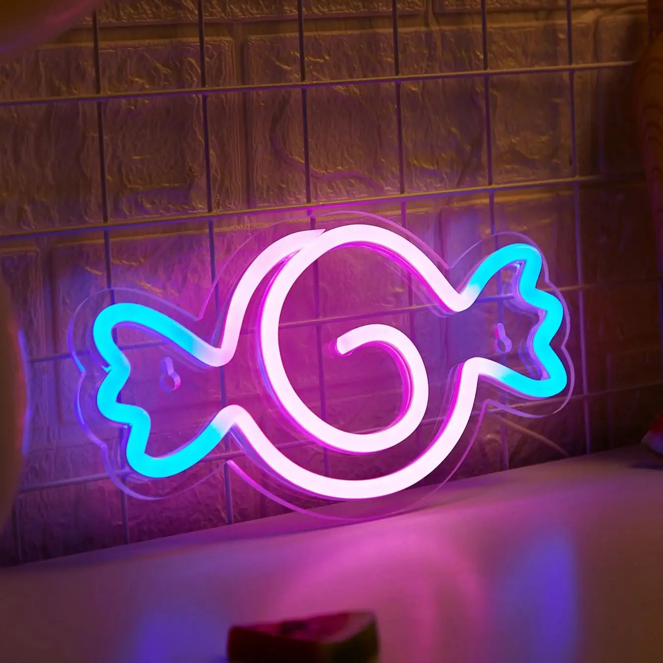 Chi-buy LED Neon Candy USB Powered Neon Signs Night Light 3D Wall Art Bedroom Living Room Decor Lamp Signs
