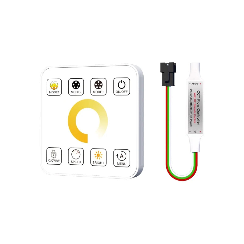 DC5-24V 86 Touch Panel Mini CCT Controller WS2811 Color Temperature Running Water Flowing Horse Race Led Strip Dimmers