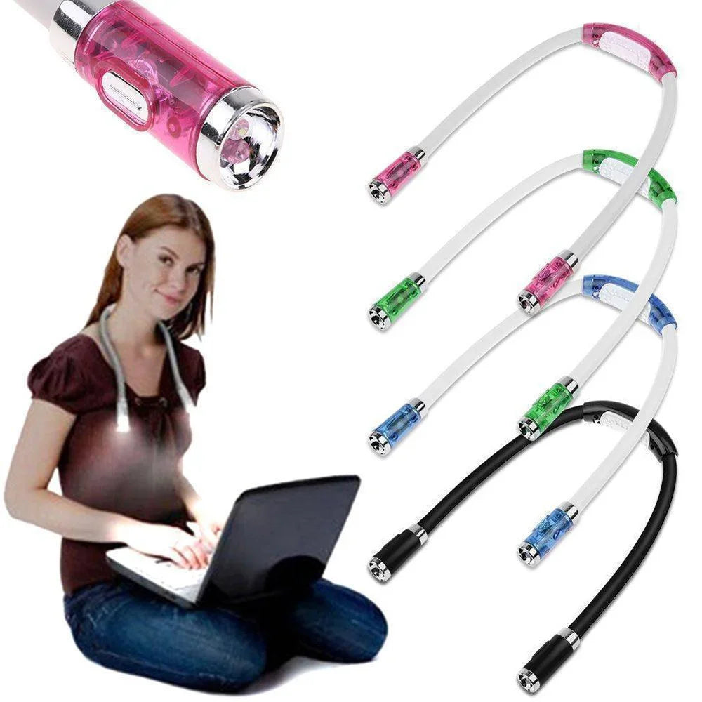 Book Reading Crocheting Light Adjustable 360° Angle Flexible Handsfree Led Neck Light Hug Reading Lamp Led Night Flashlight