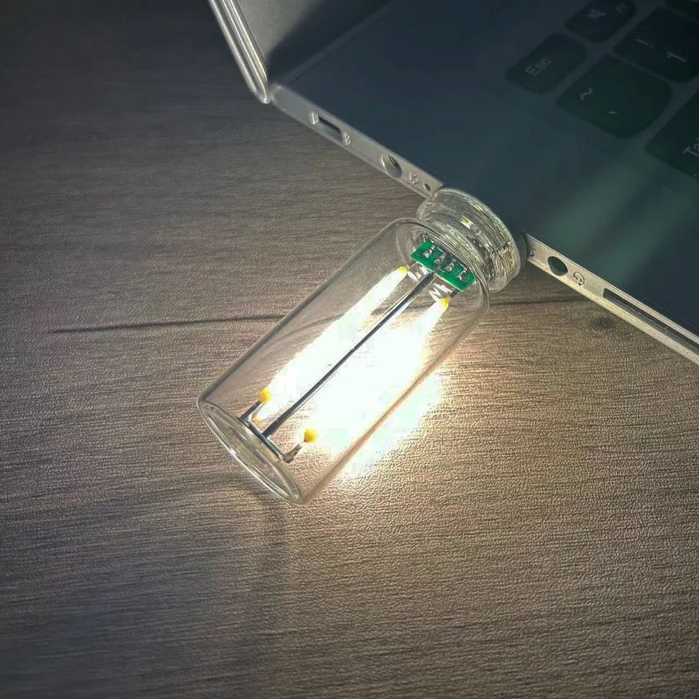 LED Touch Dimming Night Light USB Filament Glass Bulb 5V Retro Edison Bulb Car Decoration Halloween Decor Atmosphere Light