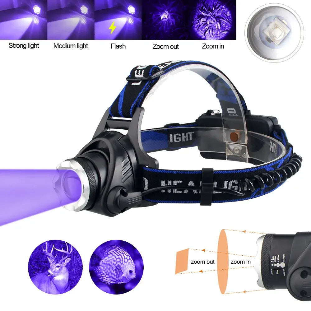 Headlamp Red Light Green Head LED Flashlight Outdoor XPG Headlight Tactical Camping Hunting Fishing Zoomable Fishing Headlamp