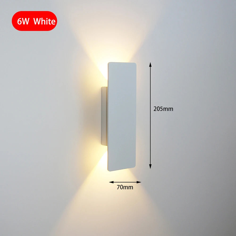 Modern Simple 6W LED Indoor Wall Lamp Bedroom Living Room Home Lighting Aisle Corridor Decoration Aluminum Wall Light AC85-265V