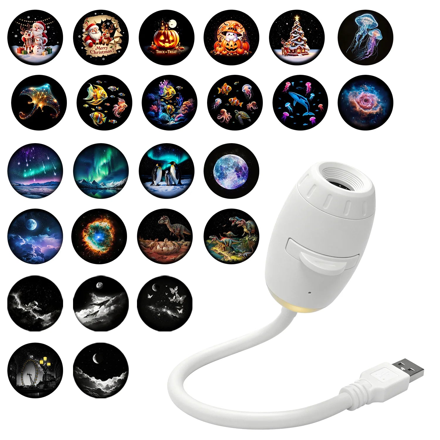 2 In 1 Usb Mini Galaxy Star Projector Night Light 12 Films Starry Sky Ambient Light For Car Home Decoration For Adults And Kids