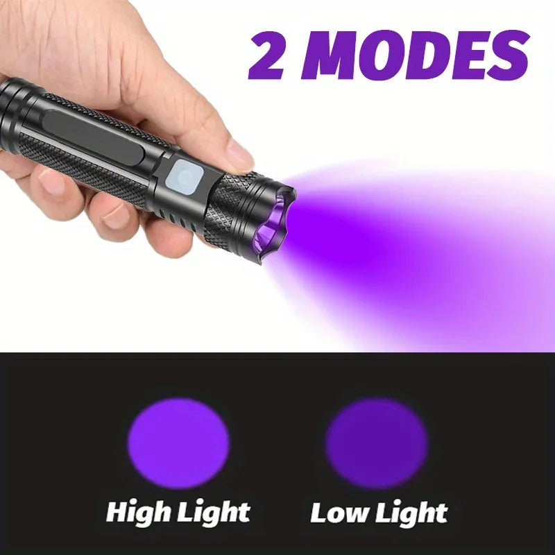 UV Light Flashlight 365nm Black Light Ultraviolet Flashlight for Resin Curing Dry Glue Fluorescent Scorpion Pet Urine Detector