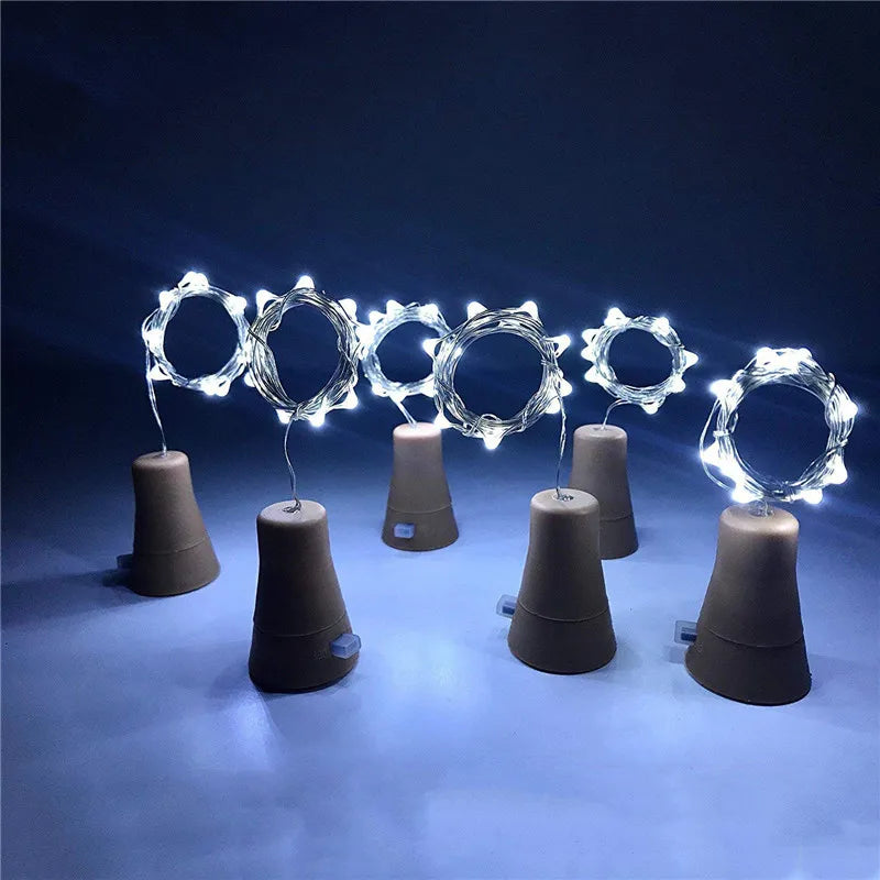 20LEDs Solar Wine Bottle String Light Solar Copper Wire Fairy Lights Cork Shape Christmas Lamp For Wedding Party Garden Decor
