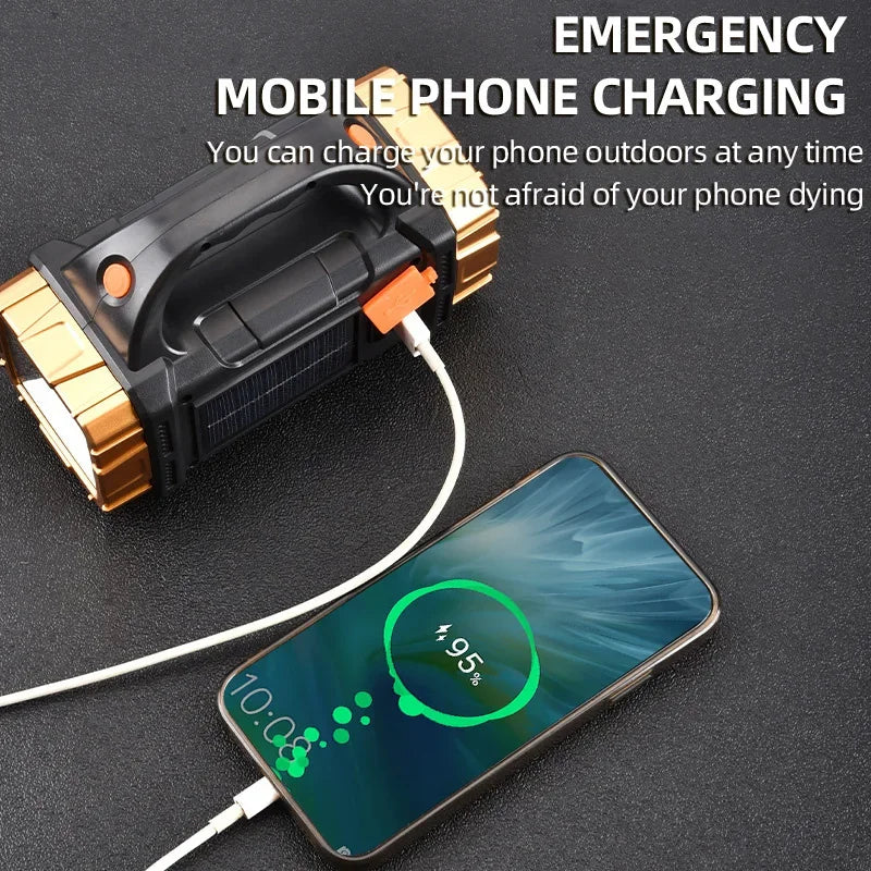 High Power Rechargeable LED Flashlight Multifunctional Portable Light with Side Light Waterproof Multiple Lighting Modes