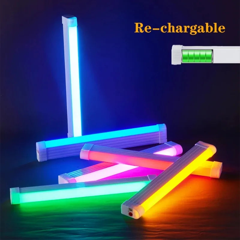 Colorful Tube Light RGB Light 32cm USB Light Night Light Purple Blue Light Stick Room Lamp Handheld Hanging Fill Light Photo
