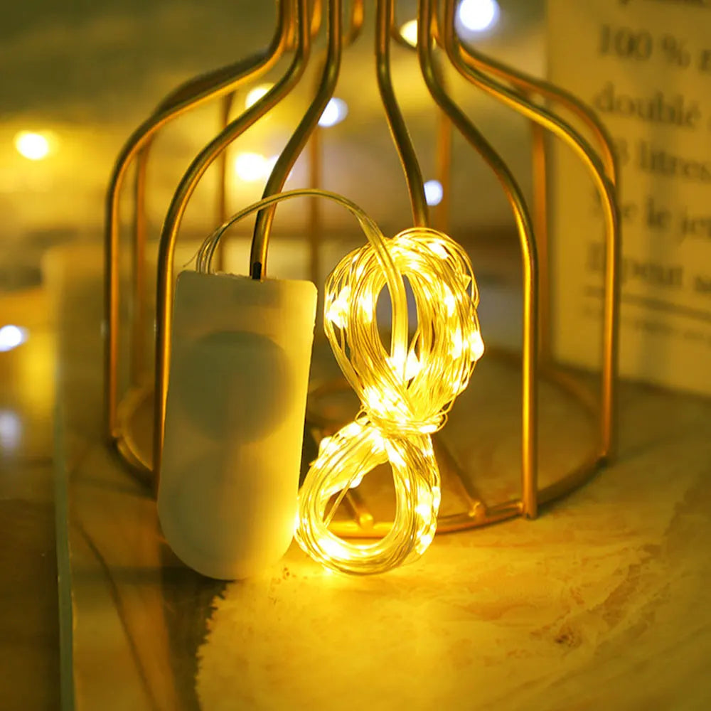 LED Copper Wire String Lights Waterproof Fairy Lights Battery Powered Garland DIY Christmas Party Wedding  Holiday Decoration