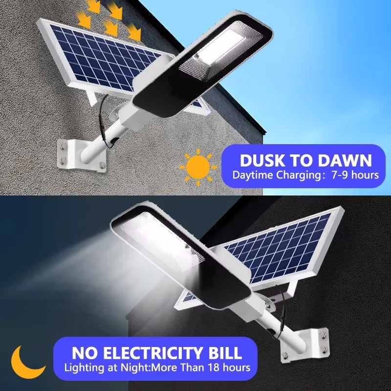 High Brightness LED Solar Street Light Automatic Sensing IP65 Waterproof Outdoor Garden Courtyard Square Parking Lot Lighting