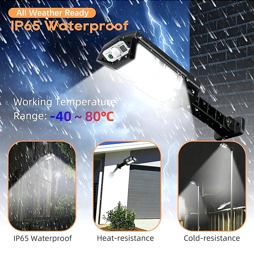 Super Bright Solar Powered Outdoor Lights Motion Sensor LED Wall Lamp Waterproof Security Lighting for Garden Patio Garage Door
