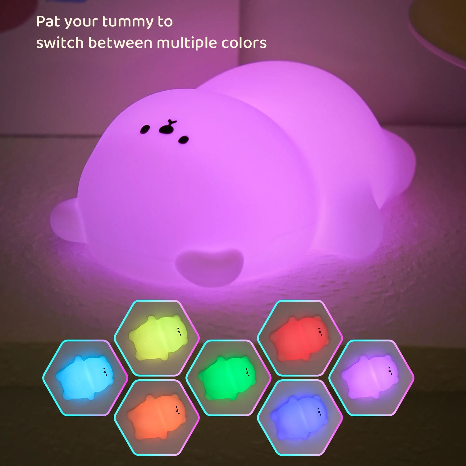 Cute Silicone Night Lamp Lying Flat Bear Desktop Decorative Light Indoor Creative Atmosphere Lamp Baby Night Lamp Children Gift