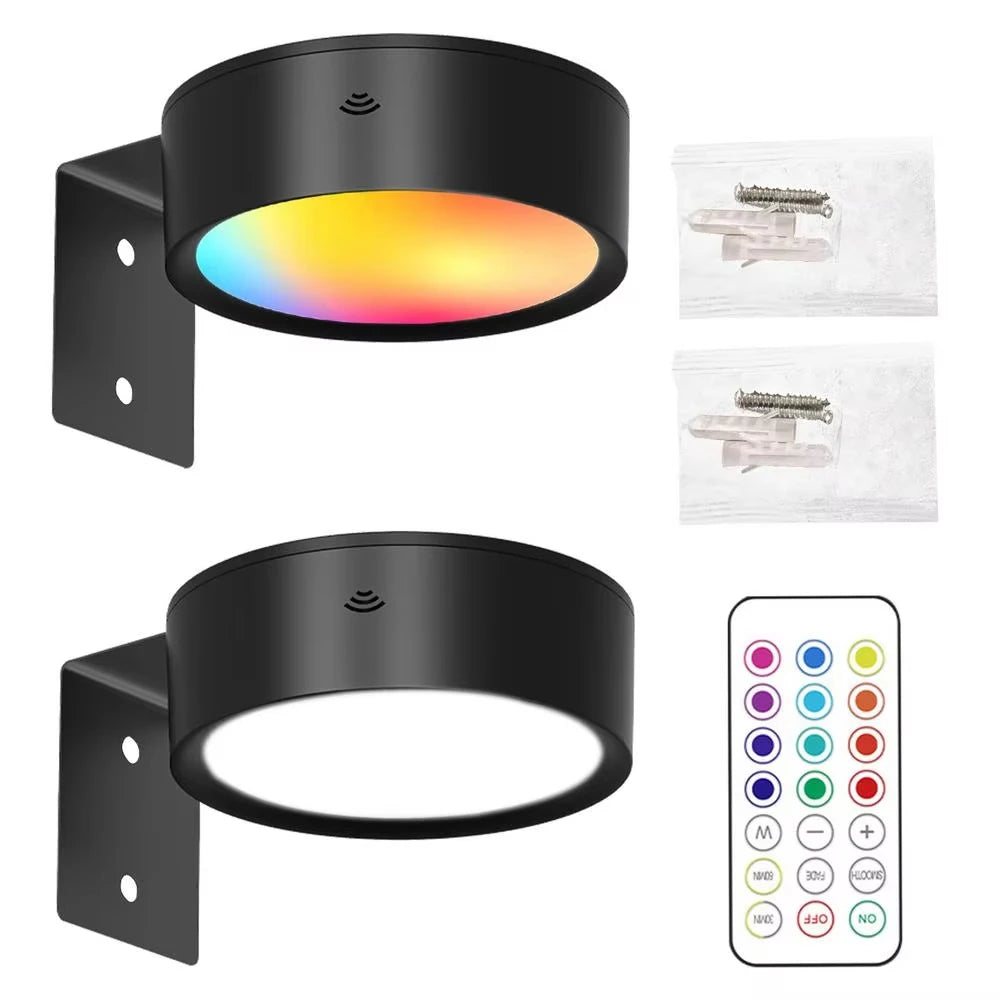1/2pcs Picture Lights LED Magnetic Art Display Light Battery Operated Magnetic Dimmable Painting Spotlight w/ 13 Lighting Modes