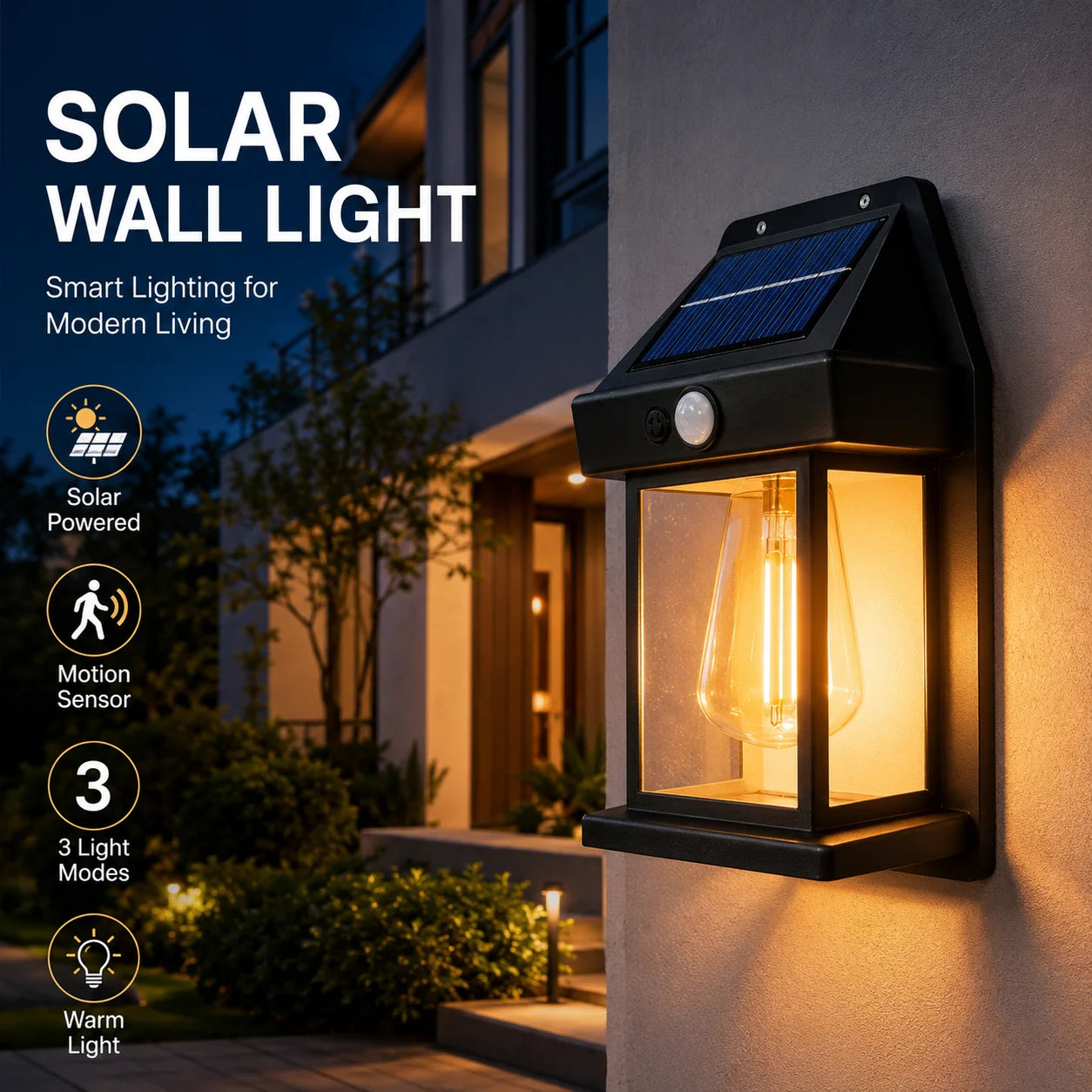 1/2/4/8Pack Solar Wall Lights Motion Sensor LED Lantern IP44 Waterproof Wall Mount Lamp Outdoor Courtyard Porch Deck Garden Yard