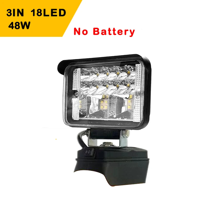 3/4/5/8Inch Led Light Portable Spotlights Cordless Outdoor Work Fishing Handheld Emergency Tool Light Fit Dewalt 18V Battery Pin