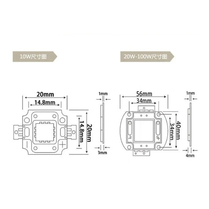 10pcs 10W LED High power LED floodlight bead 10000k 20000k 30000k cool white 900mA 9-12V 800-1000LM 30mil Chip