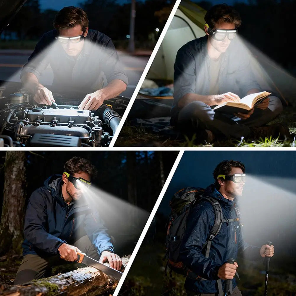Upgrade LED Glasses Rechargeable Headlight Glasses For Outdoor Cycling and Night Fishing with 5 Modes