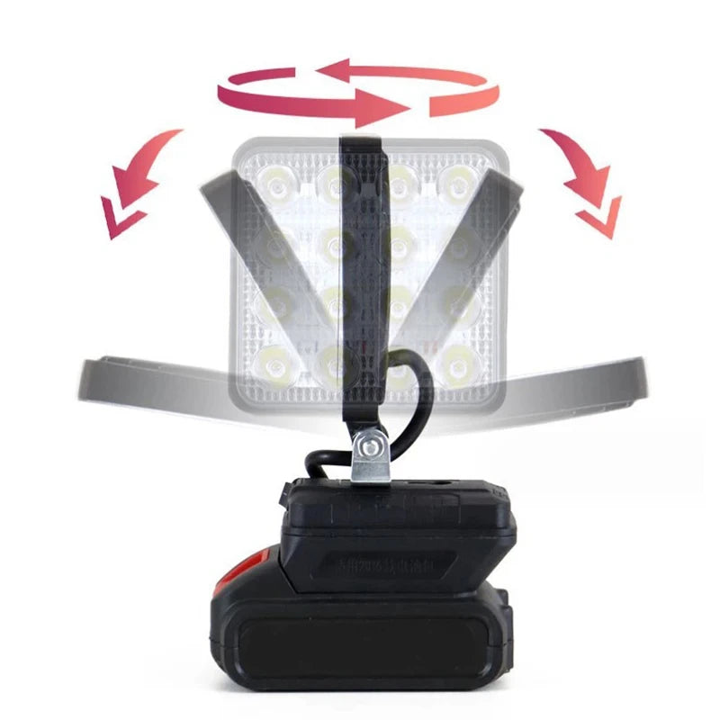 HOMEFISH For Makita 18V Li-ion Battery LED Work Light 3/4 Inch Flashlight Portable Emergency Flood Lamp Camping Lamp