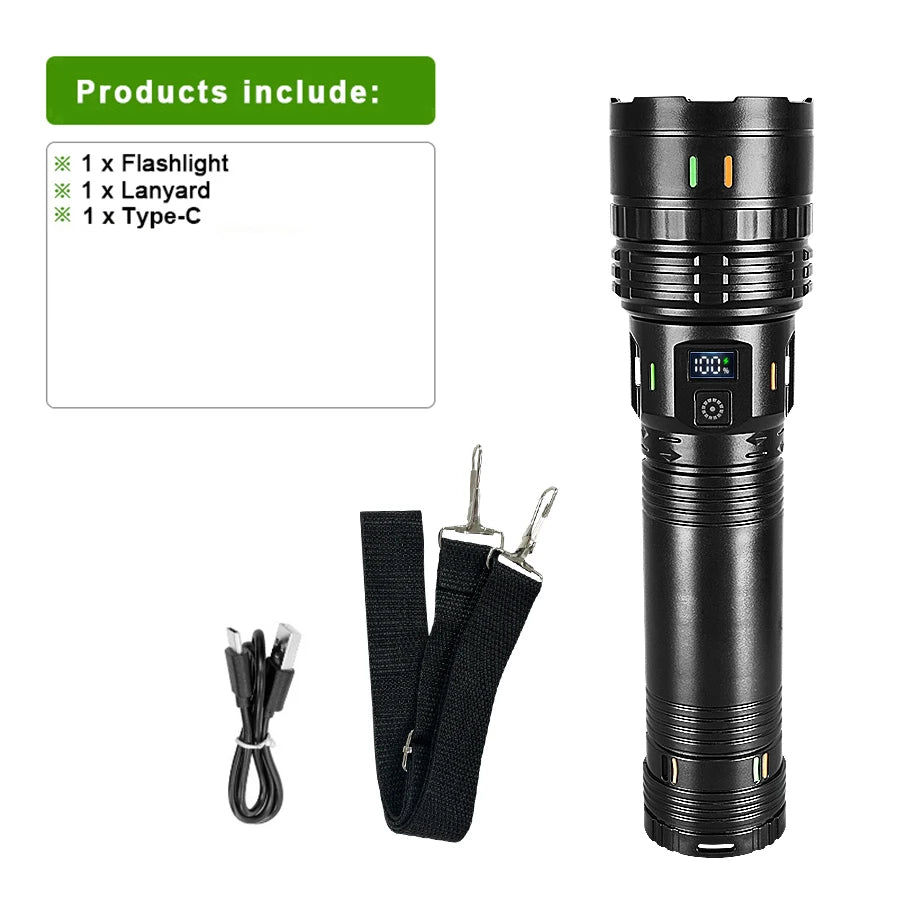 2026 NEW 3000W/800WUltra Powerful LED Flashlight New Super Bright Torch Light Rechargeable Portable Lamp Outdoor Fishing Lantern