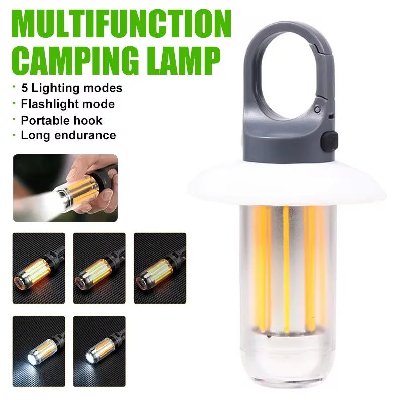Rechargeable LED Portable Light Super Bright Flashlight Camping Light Work Light 5 Lighting Modes Waterproof Outdoor Light