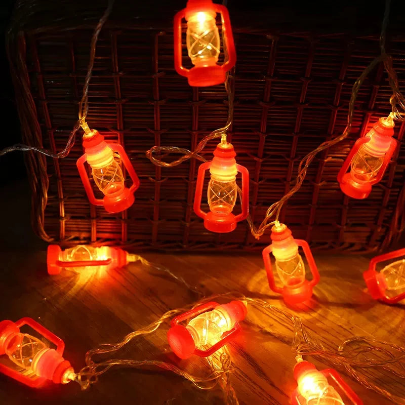 Vintage Kerosene Bottle Fairy Lamp Retro House Lantern String Lights Outdoor Garden Bar Light
