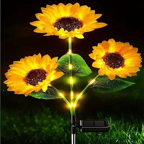 NEWEST 6/3/1Head Solar Simulation Sunflower with Luminous Pole LED Lights Garden Yard Lawn Night Lights Landscape Decor Lamp