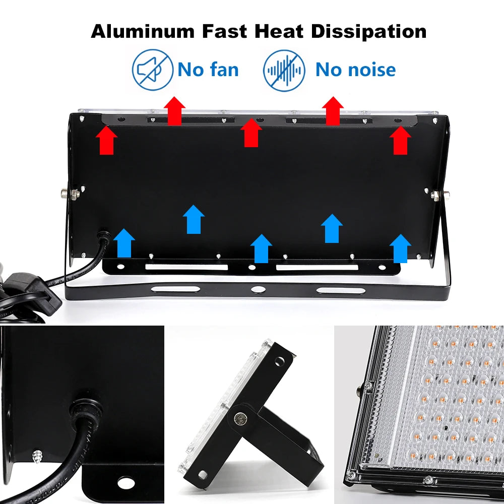 50W 100W 150W LED Grow Light 220V Outdoor LED Floodlight Full Spectrum LED Plant Growth Lamp LED Spotlight Projector Streetlight