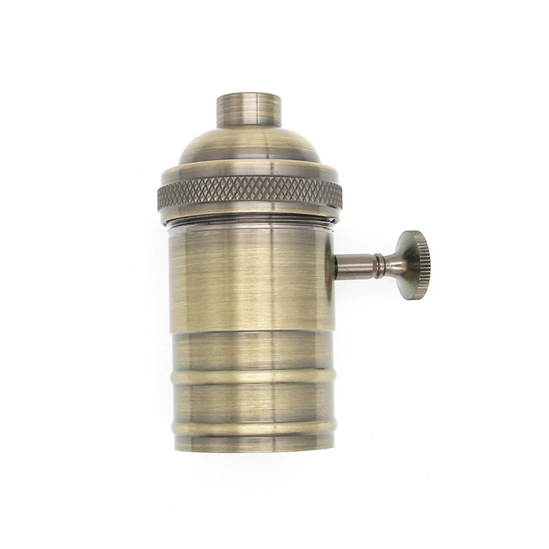 E27 Lamp Base  DIY Lampholder With Switch Edison Vintage Lighting Screw Socket Antique Brass Lamp Holder Fixture