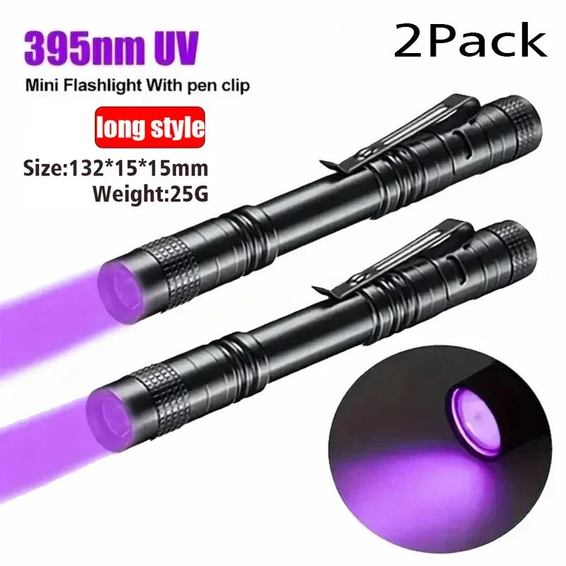 365/395nm UV Flashlight Ultraviolet Invisible Ink Marker Blacklight Pen Torch Pet Cat tinea urine Stains Scorpion Detection Lamp