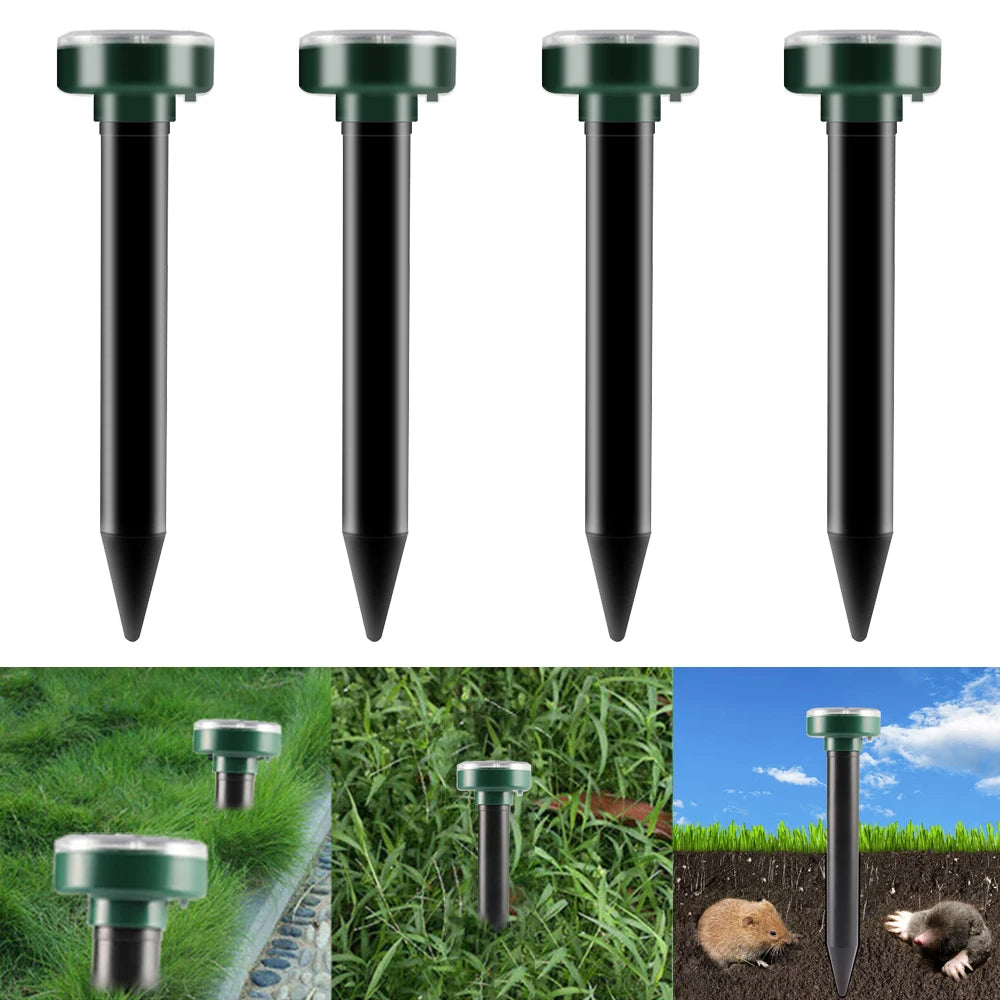 1/2/4/8 Solar Powered Ultrasonic Sonic Mole Pest Rodent Repeller Repellent Yard Outdoor Lamp Backyard Farmland Mouse Repeller