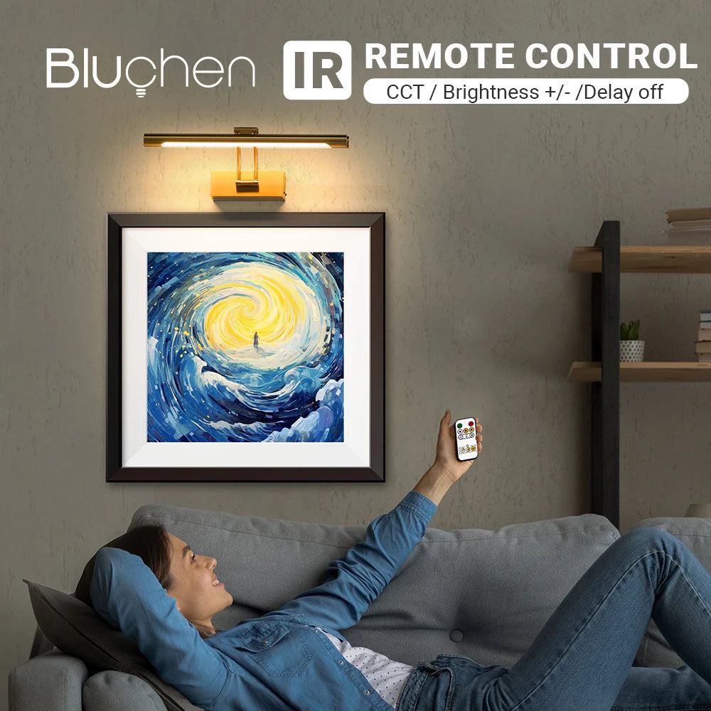 Wall Lamp Usb Rechargeable 4400mAh 5V LED Wall Lights Wireless Picture Light with Remote Control Home Bedroom Decoration