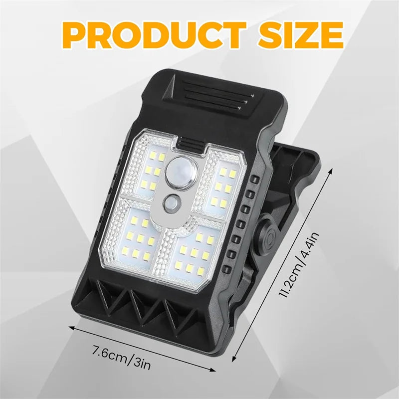 Clip on Solar Lights Outdoor Waterproof LEDs Motion Sensor Lights 3 Modes 3 Mounting Ways Solar Security Lighting for Fence