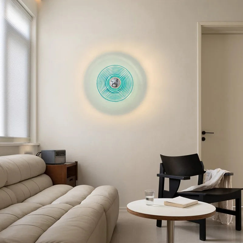 Nordic LED Wall Lamp Water Ripple Glass Lighting For Bedroom Bedside Living Room Backdrop StudyHome Decoration Amblance Sconces