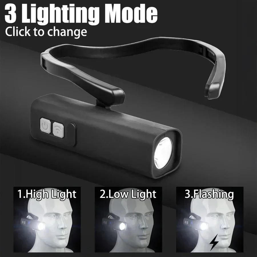 6818A Induction Led Headlamp 1500mah Lightweight Headlight Portable Flashlight Waterproof Fishing Riding Running Light Torch