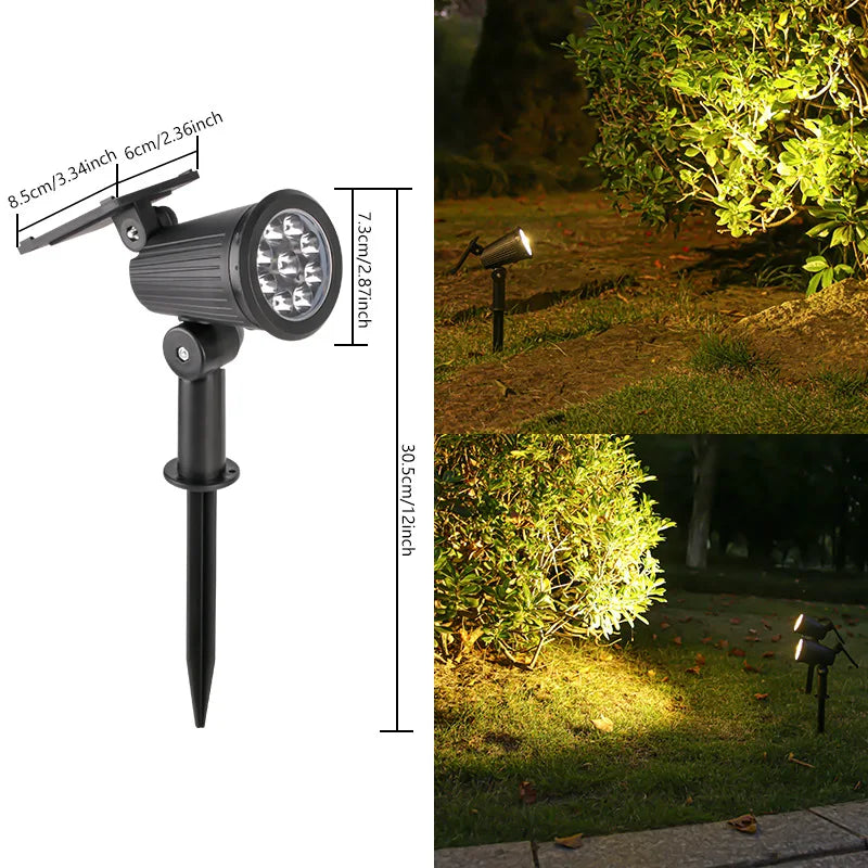 9 LED Solar Spotlights – IP65 Waterproof Outdoor RGB Solar Landscape Lights with Adjustable Brightness for Garden, Yard & Palm