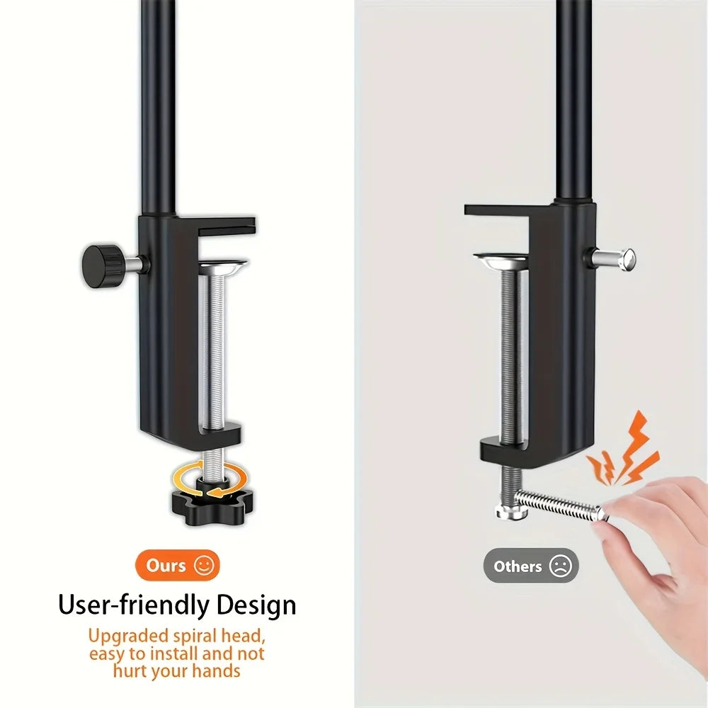 LED Desk Lamp with Sturdy Clamp 88 LEDs Eye-Caring Light, Stepless Dimming Adjustable Flexible Gooseneck USB Powered Task Light for Office Home Study Reading Gaming Workbench