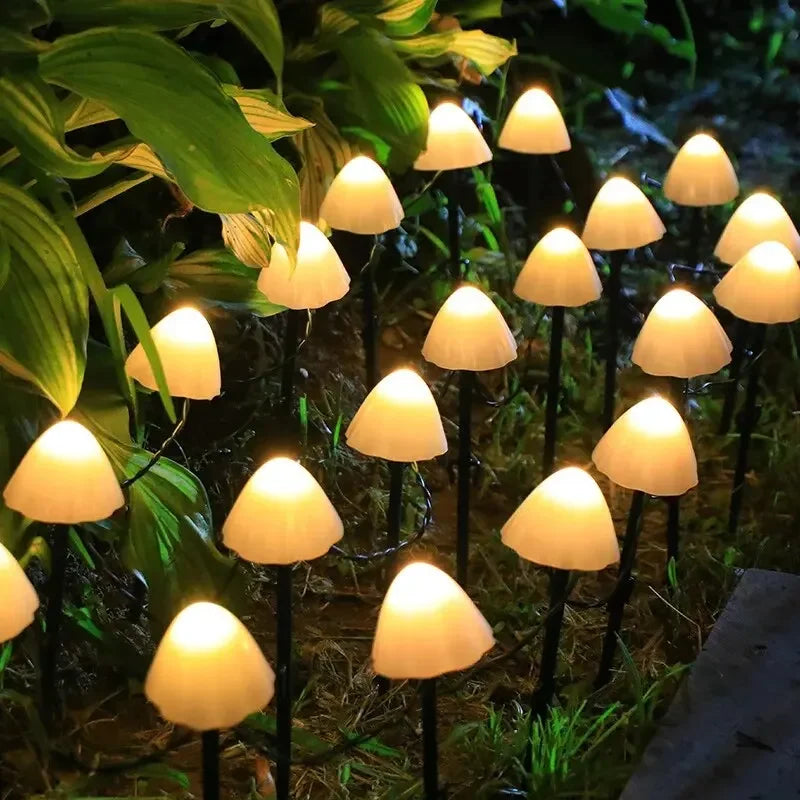 Mushroom String Lights Solar Fairy Lawn Lamp Outdoor Landscape Camping Garden Party Terrace Decoration Lights