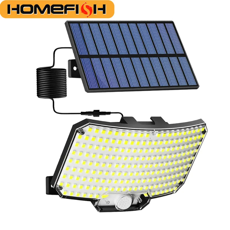 HOMEFISH 234LED Solar Security Lights Outdoor Motion Sensor 3 Modes Waterproof Split Solar Flood Wall Light for Garden Garage