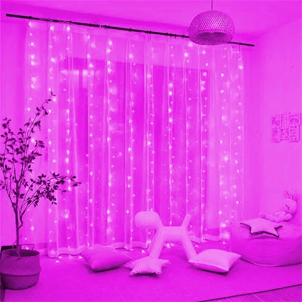 3M 6M USB LED Curtain 8 Modes Light with Remote Wedding Bedroom Living Room Ramadan Decorations EID Mubarak Valentine's Day 2026