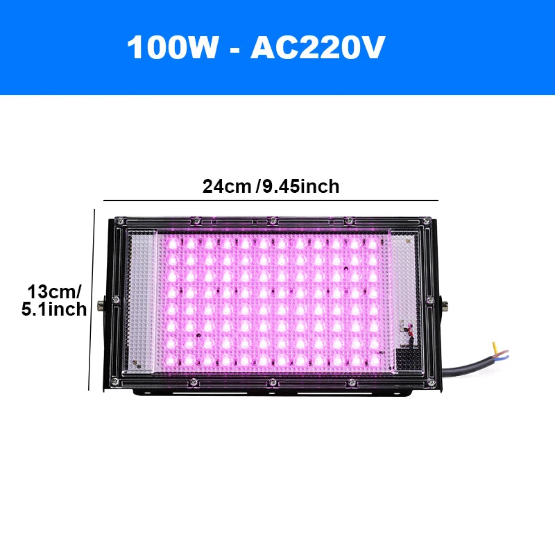 50W 100W 150W LED Grow Light 220V Outdoor LED Floodlight Full Spectrum LED Plant Growth Lamp LED Spotlight Projector Streetlight