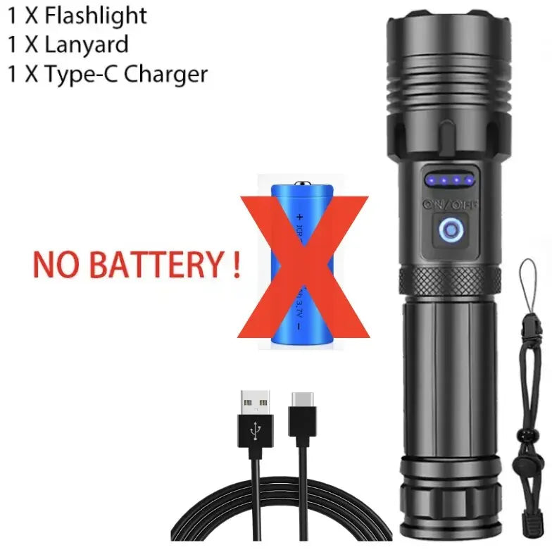 Super XHP120 Powerful Led Flashlight XHP90 High Power Torch Light Rechargeable Tactical Flashlight 18650 Usb Camping Lamp