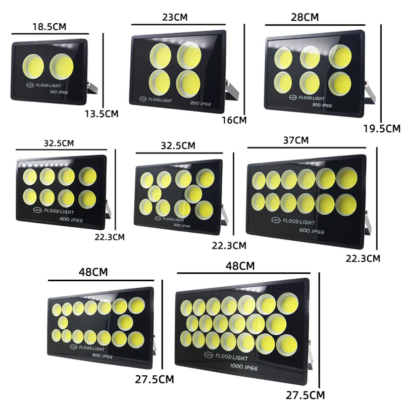 NEW Led Flood Light 500W 400W 300W 200W 100W AC 220V Outdoor Wall Floodlight Spotlight IP66 Waterproof LED Street Lamp