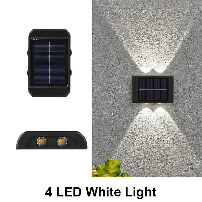 Solar Wall Light Outdoor,Waterproof LED Garden Fence Lamp,Solar Powered Wall Mount Decorative Lighting,Street Patio Landscape