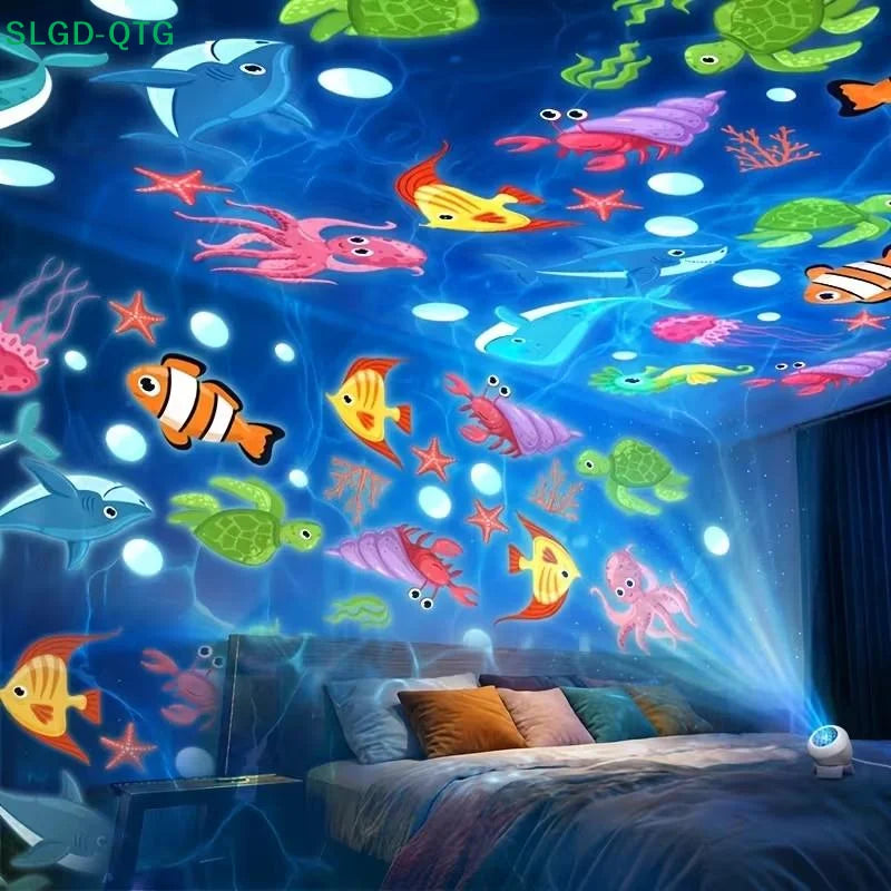 LED Starry Ocean Projector Light, Ocean Rotating Dynamic Projection Night Light, USB Plug-in Ambient Lamp, Decorative Lighting